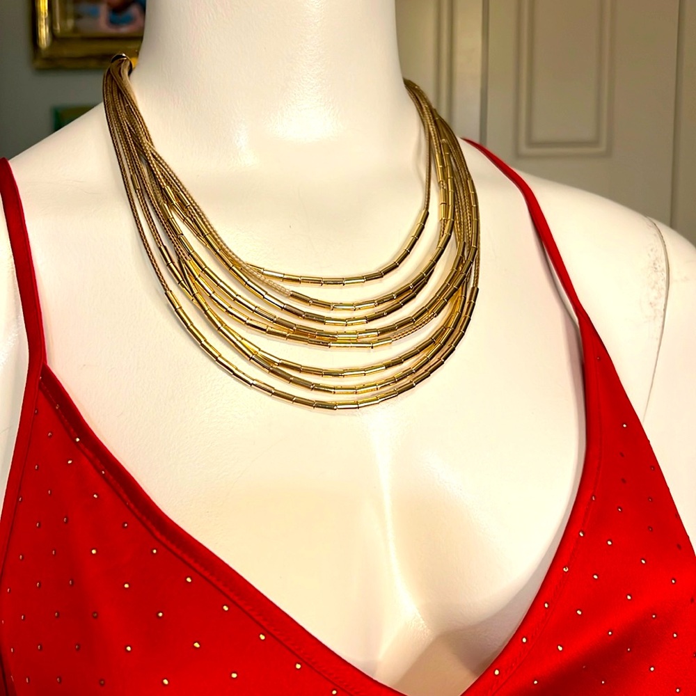 NWT LOFT Gold Strands Necklace
